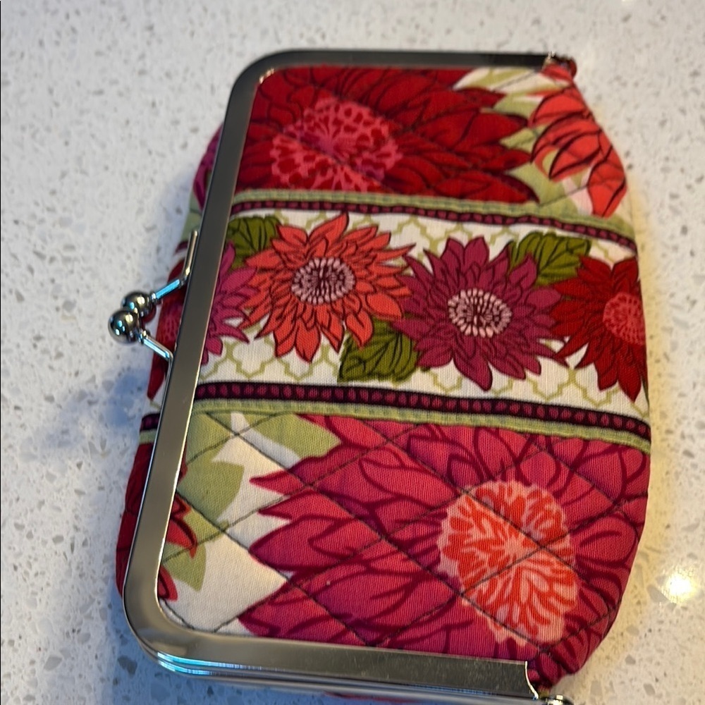 Vera Bradley small Floral Red and Pink Clutch